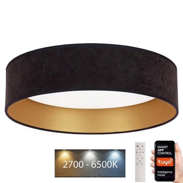 Brilagi - Lámpara de techo LED regulable VELVET SMART LED/24W/230V Ø 45 cm 2700-6500K Wi-Fi Tuya negro/dorado + mando a distancia