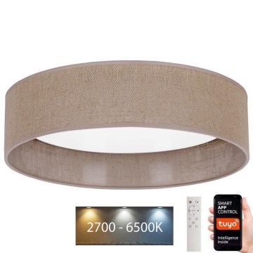 Brilagi - Lámpara de techo LED regulable VELVET SMART LED/36W/230V Ø 55 cm 2700-6500K Wi-Fi Tuya marrón + mando a distancia