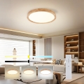 Brilagi - Lámpara de techo LED regulable WOODROUND LED/30W/230V 3000-6000K diámetro 40 cm madera CRI 90 + mando a distancia