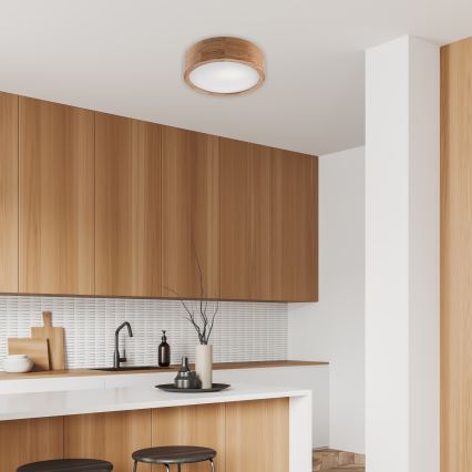 Brilagi - Luminaria de techo LED RGBW regulable CARVALHO 1xE27/15W/230V 2700–6500K Wi-Fi roble, Ø 27,5 cm