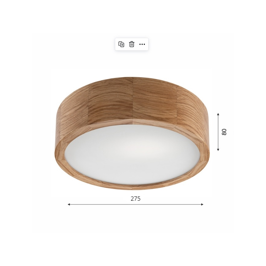 Brilagi - Luminaria de techo LED RGBW regulable CARVALHO 1xE27/15W/230V 2700–6500K Wi-Fi roble, Ø 27,5 cm