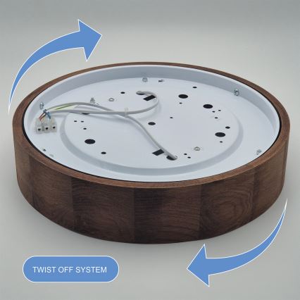 Brilagi - Lámpara de techo regulable LED RGBW CARVALHO 2xE27/15W/230V 2700-6500K Wi-Fi, roble, Ø 37,5 cm