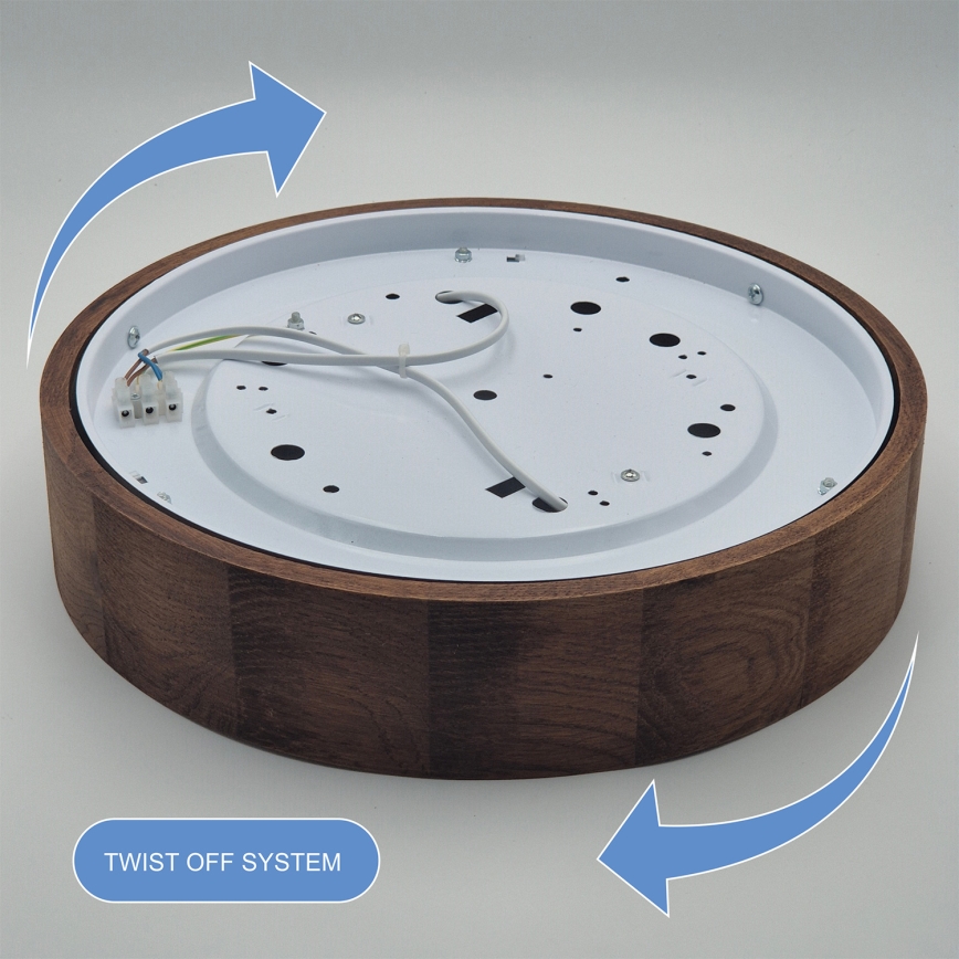 Brilagi - Lámpara de techo regulable LED RGBW CARVALHO 2xE27/15W/230V 2700-6500K Wi-Fi, roble, Ø 37,5 cm