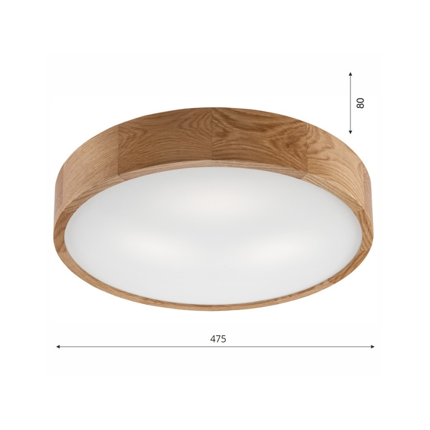 Brilagi - Lámpara de techo LED RGBW regulable CARVALHO 3xE27/15W/230V 2700-6500K Wi-Fi roble Ø 47,5 cm