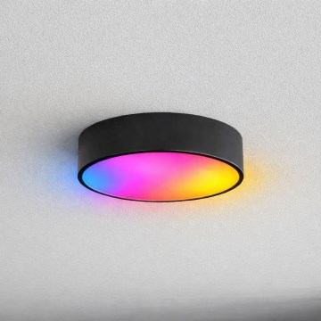 Brilagi - Lámpara de techo LED RGBW regulable para baño CLARE 2xE27/9W/230V 2700–6500K Ø 30 cm IP54 Wi-Fi negro