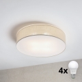 Brilagi - Lámpara de techo LED SIRIJA 4xE27/60W/230V Ø 60 cm color crema