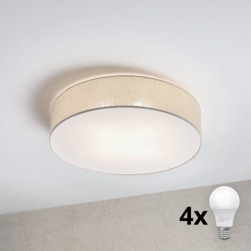 Brilagi - Lámpara de techo LED SIRIJA 4xE27/60W/230V Ø 60 cm color crema