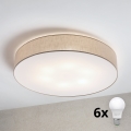 Brilagi - Lámpara de techo LED SIRIJA, 6x E27 (máx. 60 W), 230 V, diámetro 80 cm, beige