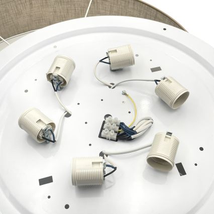 Brilagi - Lámpara de techo LED SIRIJA, 6x E27 (máx. 60 W), 230 V, diámetro 80 cm, beige