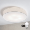 Brilagi - Lámpara de techo LED SIRIJA 6xE27/60W/230V diámetro 80 cm blanca