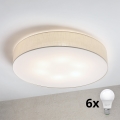 Brilagi - Lámpara de techo LED SIRIJA 6xE27/60W/230V, diámetro 80 cm, color crema