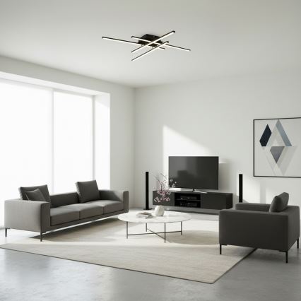 Brilagi - Lámpara de techo STRIPES LED/37W/230V 68x68 cm negra