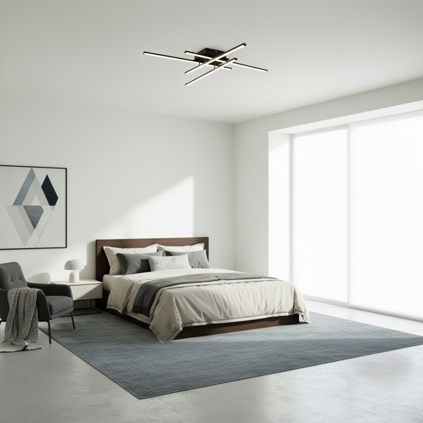 Brilagi - Lámpara de techo STRIPES LED/37W/230V 68x68 cm negra