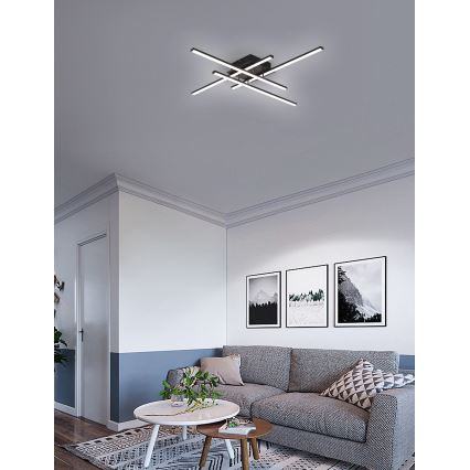 Brilagi - Lámpara de techo STRIPES LED/37W/230V 68x68 cm negra