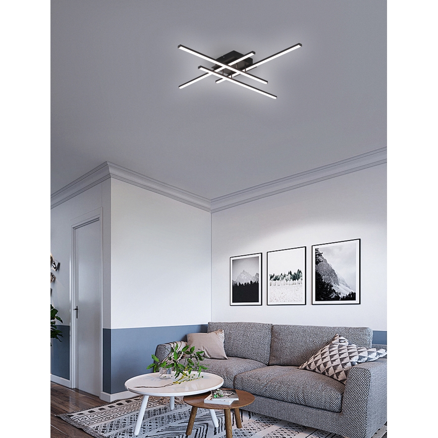 Brilagi - Lámpara de techo STRIPES LED/37W/230V 68x68 cm negra