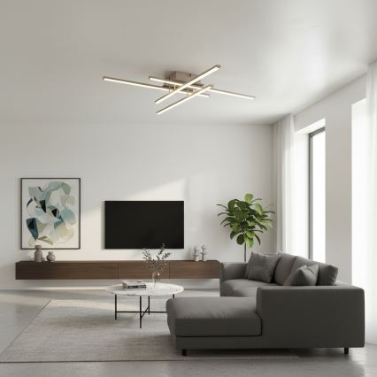 Brilagi - Luminaria de techo LED STRIPES/37W/230V 68x68 cm plateada