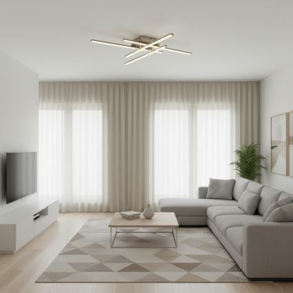 Brilagi - Luminaria de techo LED STRIPES/37W/230V 68x68 cm plateada