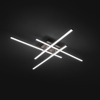 Brilagi - Luminaria de techo LED STRIPES/37W/230V 68x68 cm plateada