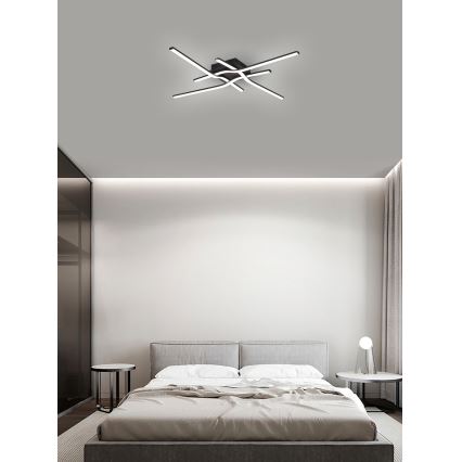Brilagi - Plafón LED STRIPES 38W/230V 68x68 cm negro