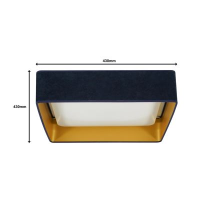 Brilagi - Lámpara de techo LED VELVET SQUARE LED/24W/230V 43x43 cm azul oscuro