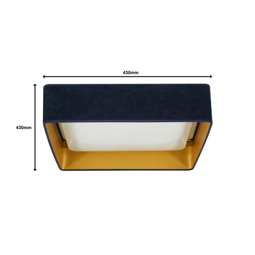 Brilagi - Lámpara de techo LED VELVET SQUARE LED/24W/230V 43x43 cm azul oscuro