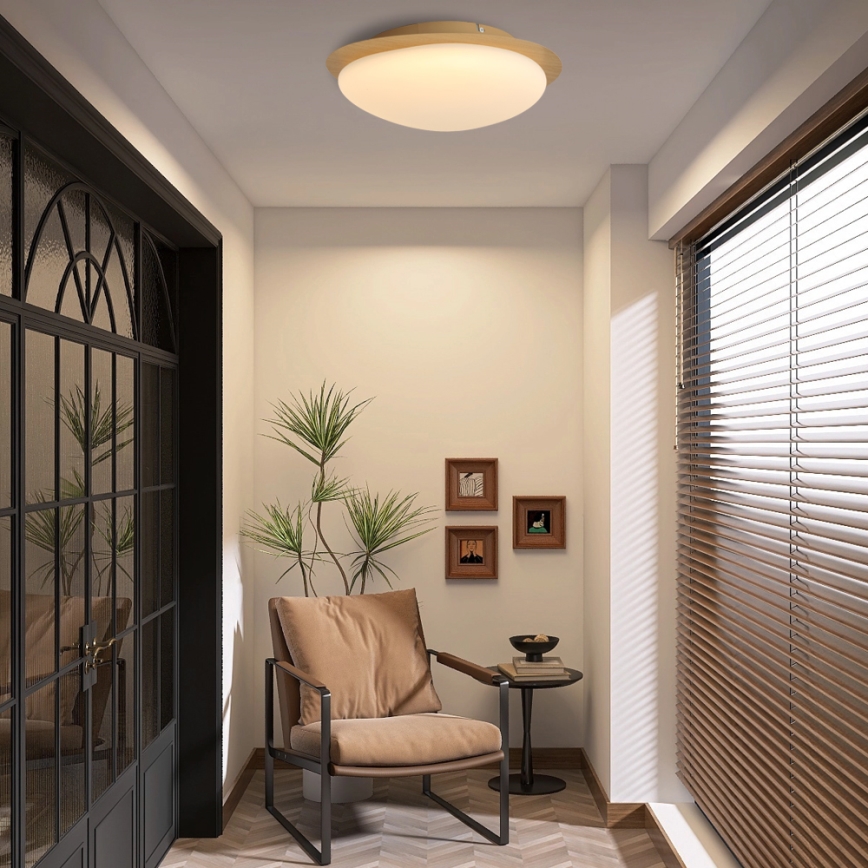 Brilagi - Lámpara de techo LED VISBY WOOD LED/18W/230V, diámetro 38 cm, marrón