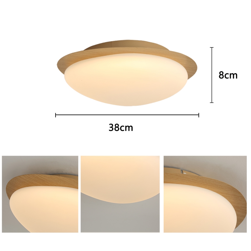 Brilagi - Lámpara de techo LED VISBY WOOD LED/18W/230V, diámetro 38 cm, marrón