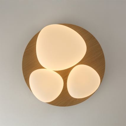 Brilagi - Lámpara de techo LED VISBY WOOD LED/36W/230V, diámetro 50 cm, marrón