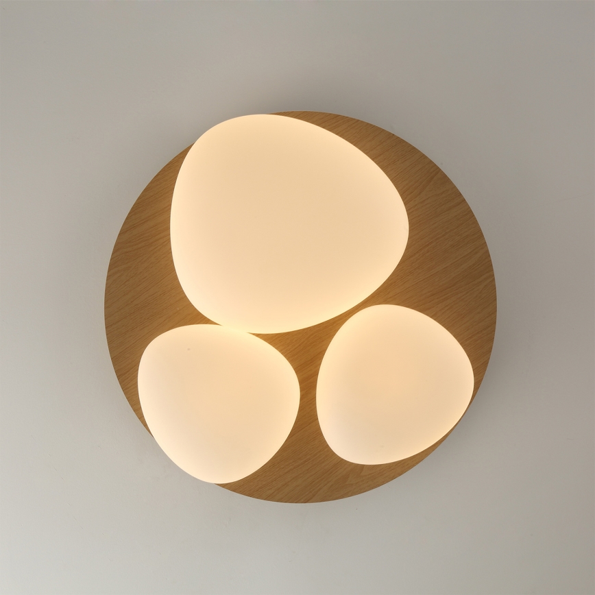 Brilagi - Lámpara de techo LED VISBY WOOD LED/36W/230V, diámetro 50 cm, marrón