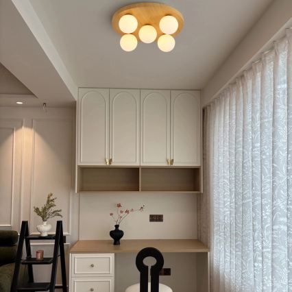 Brilagi - Lámpara de techo LUND WOOD 5xG9/9W/230V Ø 40 cm, madera