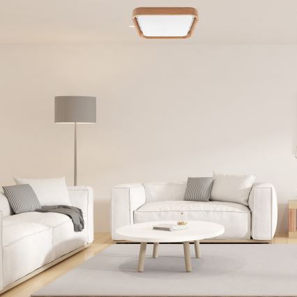 Brilagi - Lámpara de techo LED regulable MANAROLA CUBIC LED/24W/230V 3000-6500K roble + mando a distancia