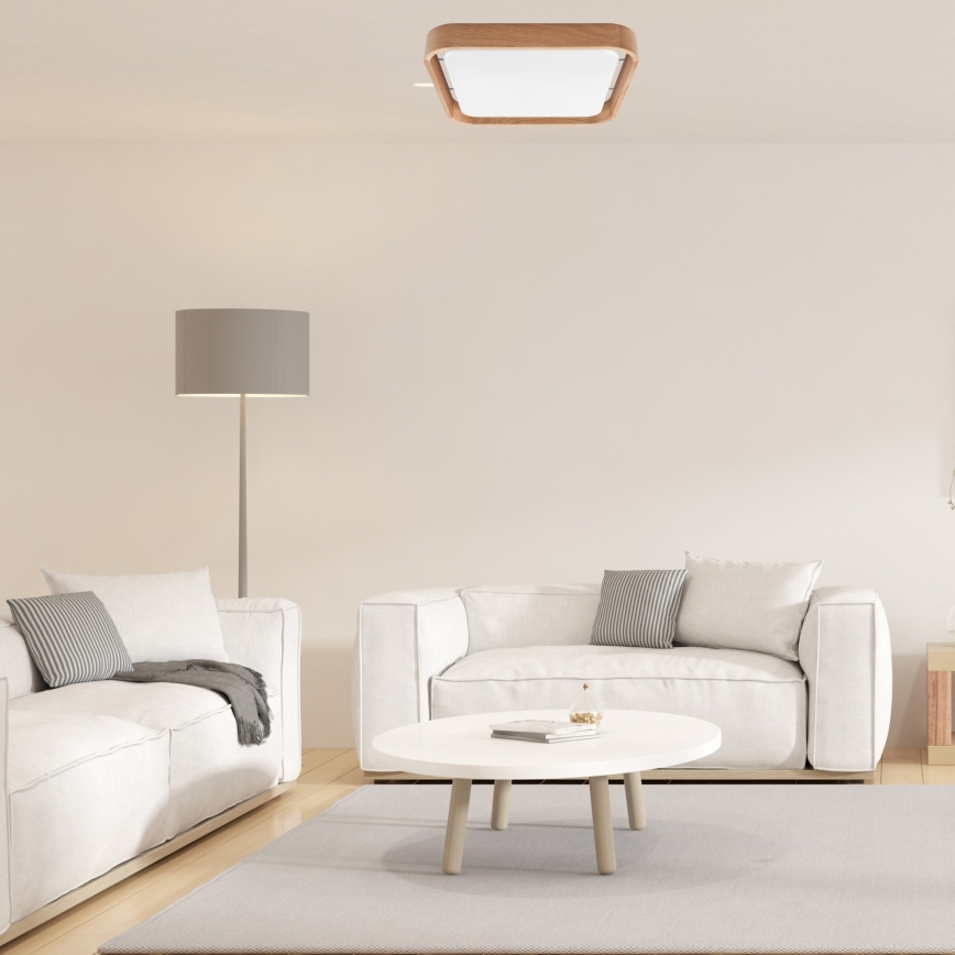 Brilagi - Lámpara de techo LED regulable MANAROLA CUBIC LED/24W/230V 3000-6500K roble + mando a distancia