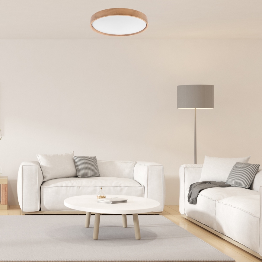 Brilagi - Lámpara de techo LED regulable MANAROLA SMART LED/36W/230V 2700-6500K roble Ø 51 cm Wi-Fi + mando a distancia Tuya