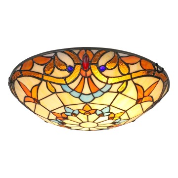 Brilagi - Lámpara de techo MIRABELLA estilo Tiffany con vitral, 2xE27/60W/230V, diámetro 40 cm