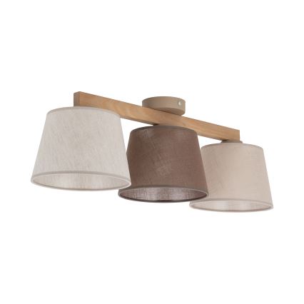 Brilagi - Lámpara de techo montada en superficie LATTE 3xE27/15W/230V pino/mixto