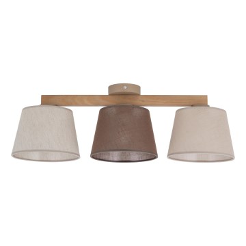 Brilagi - Lámpara de techo montada en superficie LATTE 3xE27/60W/230V pino/mixto
