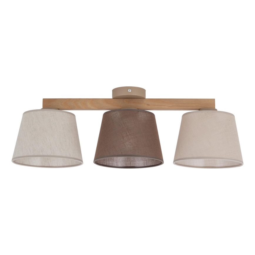 Brilagi - Lámpara de techo montada en superficie LATTE 3xE27/60W/230V pino/mixto