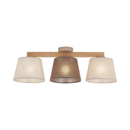 Brilagi - Lámpara de techo montada en superficie LATTE 3xE27/60W/230V pino/mixto