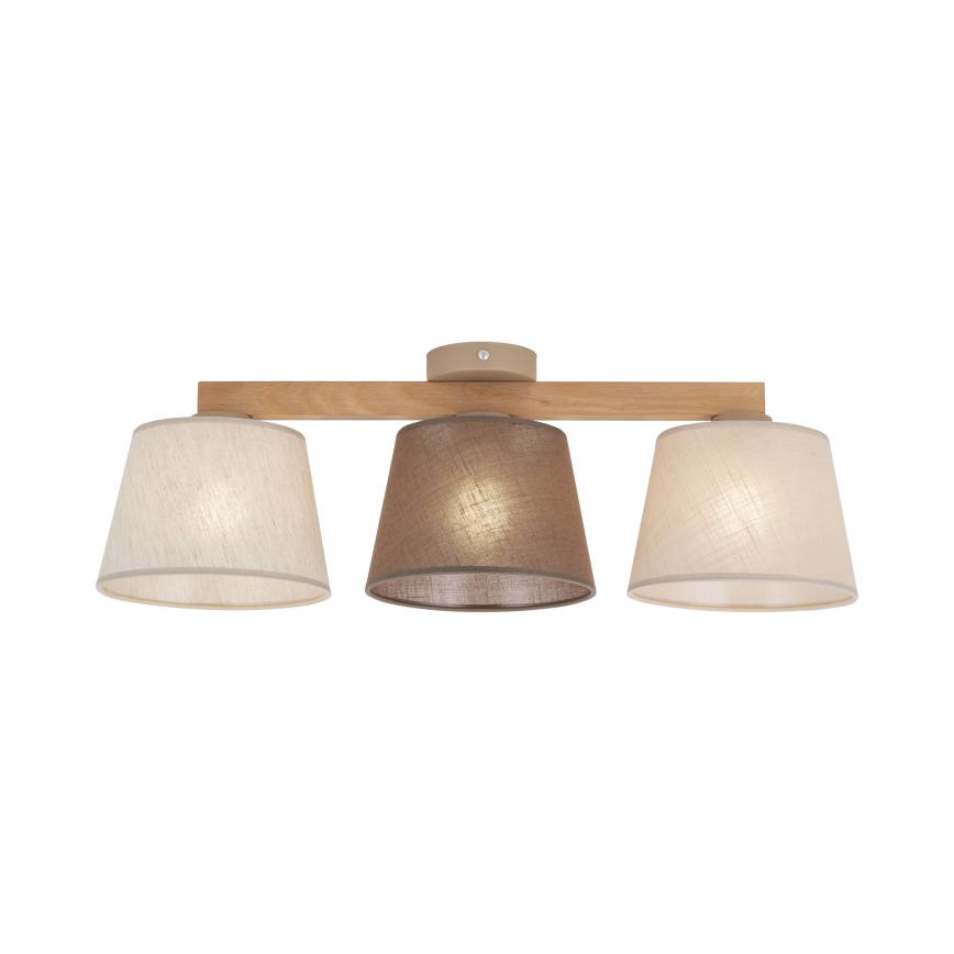 Brilagi - Lámpara de techo montada en superficie LATTE 3xE27/60W/230V pino/mixto