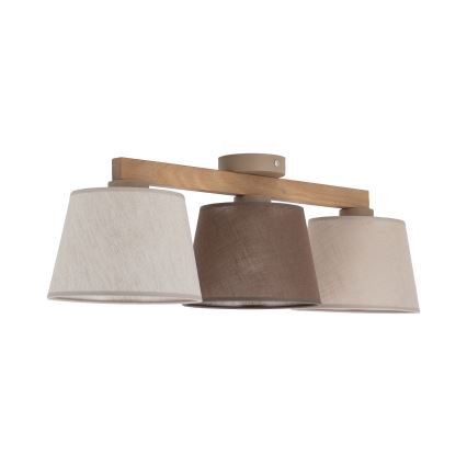Brilagi - Lámpara de techo montada en superficie LATTE 3xE27/60W/230V pino/mixto