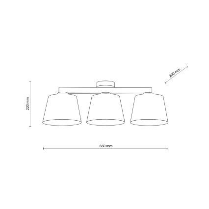 Brilagi - Lámpara de techo montada en superficie LATTE 3xE27/60W/230V pino/mixto
