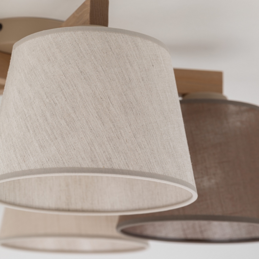 Brilagi - Lámpara de techo montada en superficie LATTE SABIA 5xE27/15W/230V pino/mix