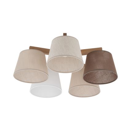Brilagi - Lámpara de techo montada en superficie LATTE SABIA 5xE27/60W/230V pino/mix