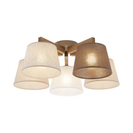Brilagi - Lámpara de techo montada en superficie LATTE SABIA 5xE27/60W/230V pino/mix