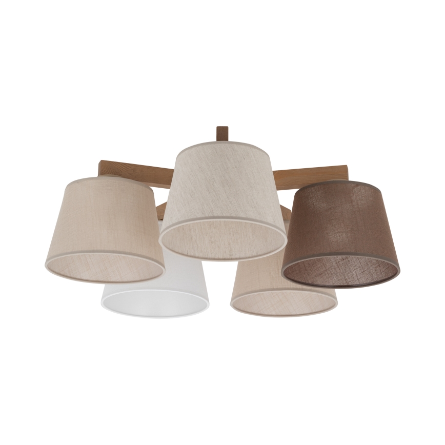 Brilagi - Lámpara de techo montada en superficie LATTE SABIA 5xE27/60W/230V pino/mix