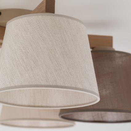 Brilagi - Lámpara de techo montada en superficie LATTE SABIA 5xE27/60W/230V pino/mix