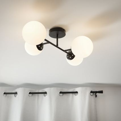 Brilagi - Lámpara de techo montada en superficie MALONY 4xE14/20W/230V negra