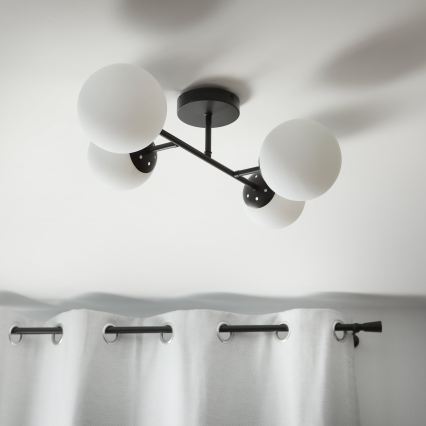 Brilagi - Lámpara de techo montada en superficie MALONY 4xE14/20W/230V negra