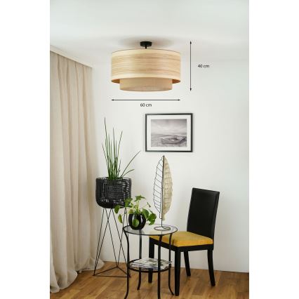 Brilagi - Lámpara de techo empotrada MONTANA BOHO 1xE27/15W/230V diámetro 60 cm marrón