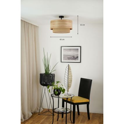 Brilagi - Lámpara de techo empotrada MONTANA BOHO 1xE27/15W/230V diámetro 45 cm marrón